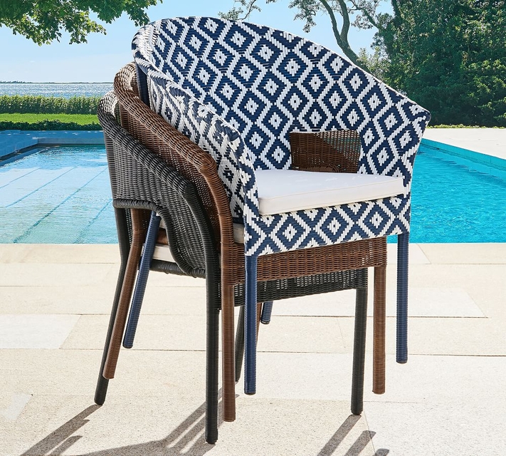 Palmetto All Weather Wicker, Wicker Stacking Dining Chairs